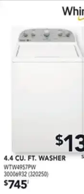 Réno Dépôt WHIRLPOOL 4.4 CU. FT. WASHER offer