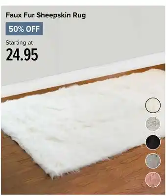 Linen Chest Faux Fur Sheepskin Rug offer
