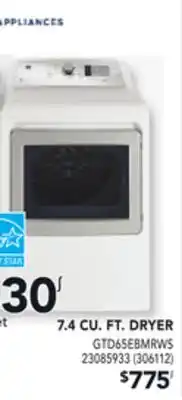 Réno Dépôt GE 7.4 CU. FT. DRYER offer
