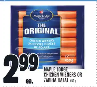 Metro MAPLE LODGE CHICKEN WIENERS OR ZABIHA HALAL offer