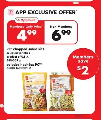 Independent Grocer PC CHOPPED SALAD KITS, 285-369 g offer