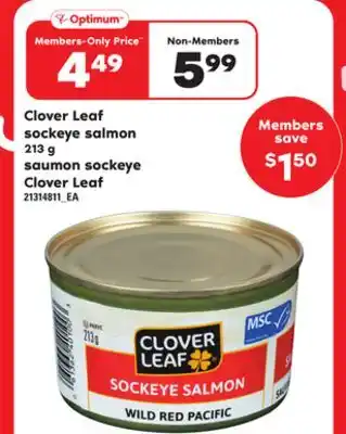 Independent Grocer CLOVER LEAF SOCKEYE SALMON, 213 G offer