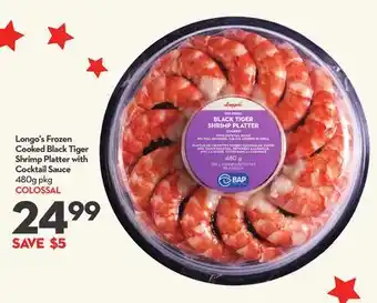 Longo's Longo's Frozen Cooked Black Tiger Shrimp Platter with Cocktail Sauce offer
