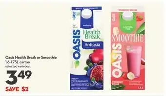 Longo's Oasis Health Break or Smoothie offer