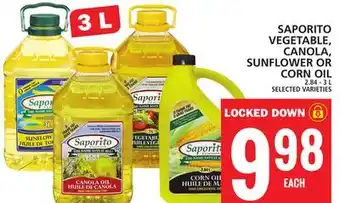 Food Basics SAPORITO VEGETABLE, CANOLA, SUNFLOWER OR CORN OIL offer