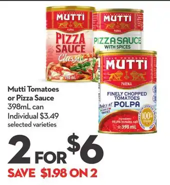 Longo's Mutti Tomatoes or Pizza Sauce offer