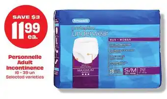 Metro PERSONNELLE ADULT INCONTINENCE offer