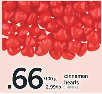 Fortinos CINNAMON HEARTS offer