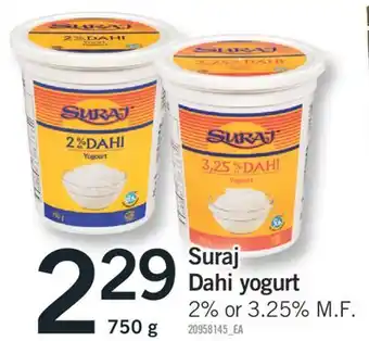 Fortinos SURAJ DAHI YOGURT, 750 g offer