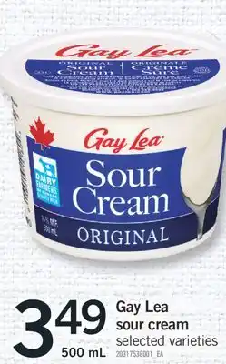Fortinos GAY LEA SOUR CREAM 500ML offer