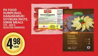 Food Basics PHFOOD DUMPLINGS, HANAMARUKI SOYBEAN PASTE, SIWIN MEALS offer