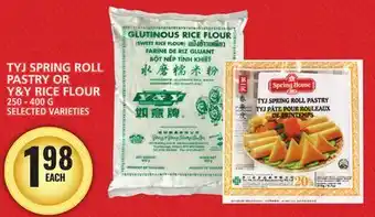 Food Basics TYJ SPRING ROLL PASTRY OR Y&Y RICE FLOUR offer