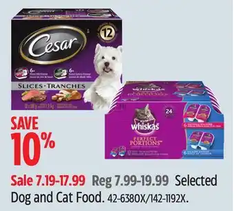 Canadian Tire Purina Selected Dog and Cat Food offer