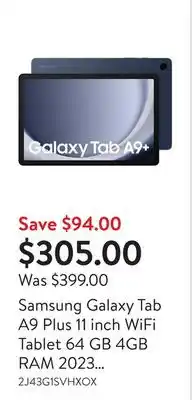 Walmart Samsung Galaxy Tab A9 Plus 11 inch WiFi Tablet 64 GB 4GB RAM 2023 Brand New offer