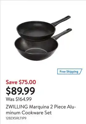 Walmart ZWILLING Marquina 2 Piece Aluminum Cookware Set offer