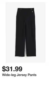 H&M Wide-leg Jersey Pants offer