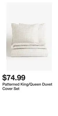 H&M Patterned King/Queen Duvet Cover Set offer