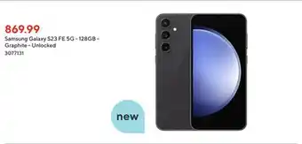 Staples Samsung Galaxy S23 FE 5G - 128GB - Graphite - Unlocked offer