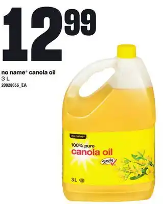 Loblaws NO NAME CANOLA OIL, 3 L offer