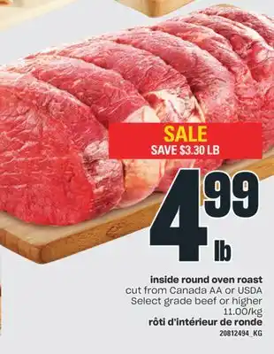 Valu-mart RÔTI D'INTÉRIEUR DE RONDE offer