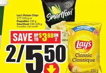 FreshCo Lay's Potato Chips 177-235 g or Poppables 130 g Smartfood 150-220 g offer