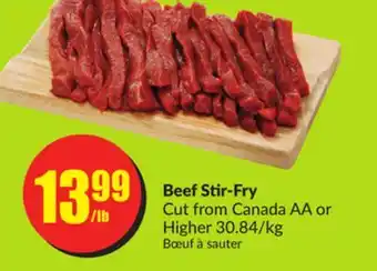 FreshCo Beef Stir-Fry Cut from Canada AA or Higher 30.84/kg offer