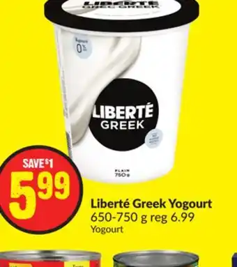 FreshCo Liberte Greek Yogurt 650-750 g offer