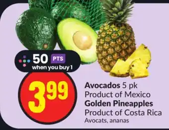 FreshCo Avocados 5 pk Product of Mexico Golden Pineapples Product of Costa Rica offer
