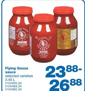 Wholesale Club FLYING GOOSE SAUCE, 3.45 L offer