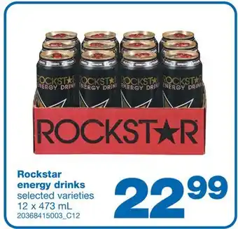 Wholesale Club ROCKSTAR ENERGY DRINKS, 12 x 473 mL offer