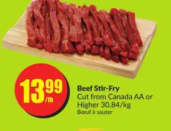 Chalo FreshCo Beef Stir-Fry Cut from Canada AA or Higher 30./kg offer