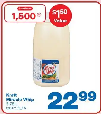 Wholesale Club KRAFT MIRACLE WHIP, 3.78 L offer