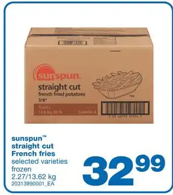 Wholesale Club SUNSPUN STRAIGHT CUT FRENCH FRIES offer