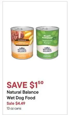Petvalu Natural Balance Wet Dog Food offer