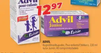 Familiprix ADVIL Children's, 230 ml or Junior, 40 tablets offer