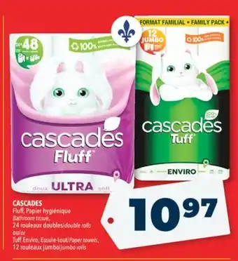 Familiprix CASCADES Bathroom tissue, 24 double rolls Paper towels 12 jumbo rolls offer