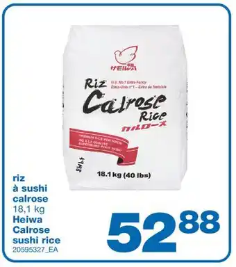 Wholesale Club RIZ À SUSHI CALROSE, 18,1 kg offer