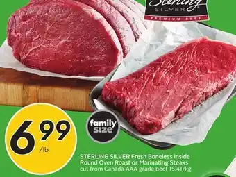 Sobeys Fresh Boneless Inside Round Oven Roast or Marinating Steaks offer