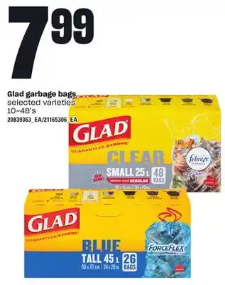 Loblaws GLAD GARBAGE BAGS, 10-48's offer