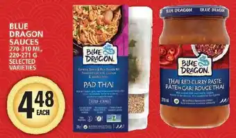 Food Basics BLUE DRAGON SAUCES 270-310ML, 220-271G SELECTED VARIETIES offer