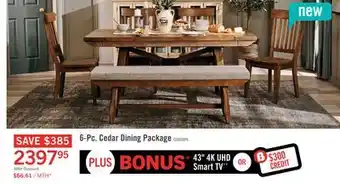 The Brick Cedar 6-Piece Dining Package offer