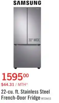 The Brick Samsung 22.1 Cu. Ft. French-Door Refrigerator - RF22A4111SR/AA offer