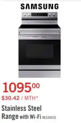 The Brick Samsung 6.3 Cu. Ft. Freestanding Electric Range - NE63A6511SS/AC offer