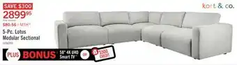 The Brick Lotus Chenille 5-Piece Modular Sectional - Linen offer