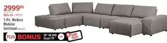 The Brick Modera 7-Piece Linen-Look Fabric Modular Sectional with 1 Console - Grey offer