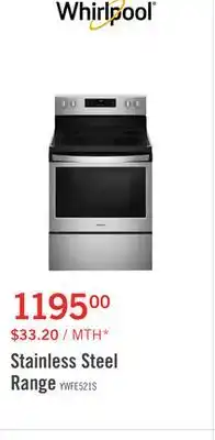 The Brick Whirlpool 5.3 Cu. Ft. Self-Cleaning Electric Range YWFE521S0HS offer