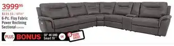 The Brick Floy 6-Piece Faux Suede Power Reclining Sectional with Power Headrest and Console - Grey offer