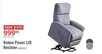 The Brick Ruben Chenille Power Lift Reclining Chair - Grey offer