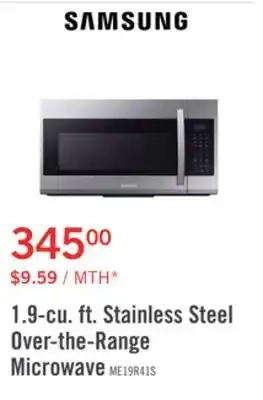 The Brick Samsung 1.9 Cu. Ft. Over-the-Range Microwave - ME19R7041FS/AC offer
