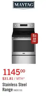 The Brick Maytag 5.3 Cu. Ft. Electric Range with Air Fry - YMER7700LZ offer